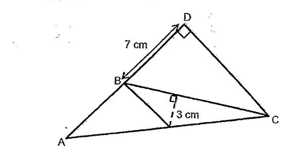Question Image of In the figure below, AC = 15cm, CD  = 9cm and AD = 12cm. What is the area of triangle ABC?  .