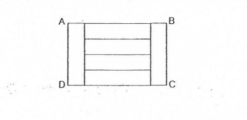 Question Image of Rectangle ABCD is divided into 6 identical small rectangle as shown below. Give that the perimeter of rectangle ABCD is 80cm, find the area of one small rectangle.  .